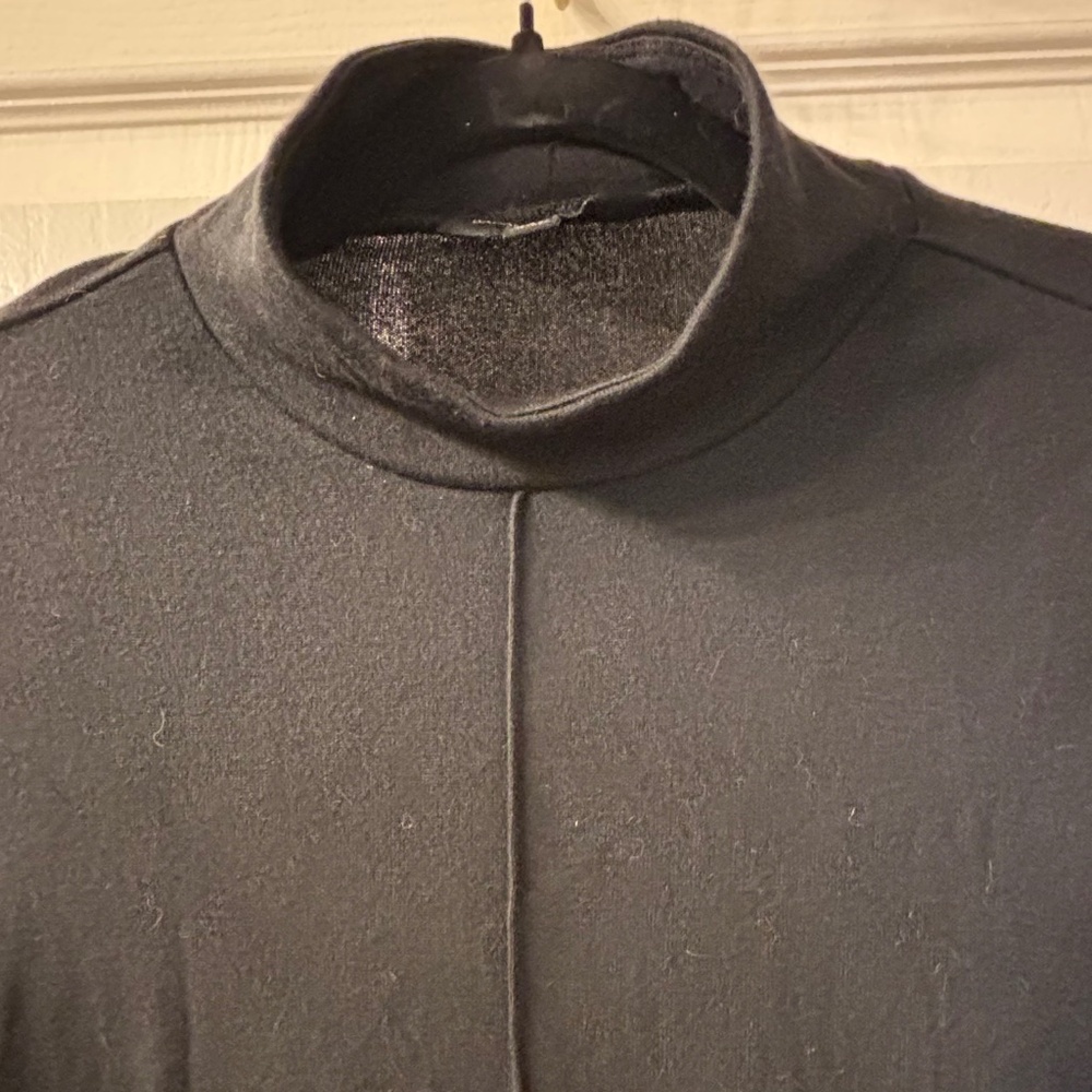 Classic Black Three Quarter Sleeve Mock Turtleneck